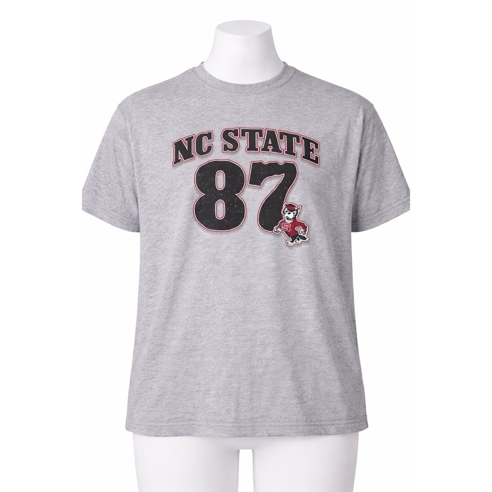 Champion NC State Wolfpack 87 Graphic T-Shirt Mens XL Heather Gray NCAA Tuffy